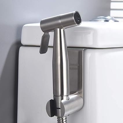 Handheld Bidet Sprayer Shattaf Single Function Stainless Steel Cloth Diaper Sprayer for Toilet, Brushed Nickel, WS024